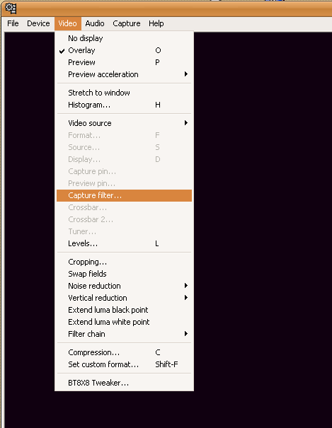 Configure the capture device Configure the capture device