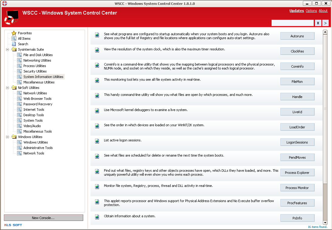 WSCC: Windows System Control Center